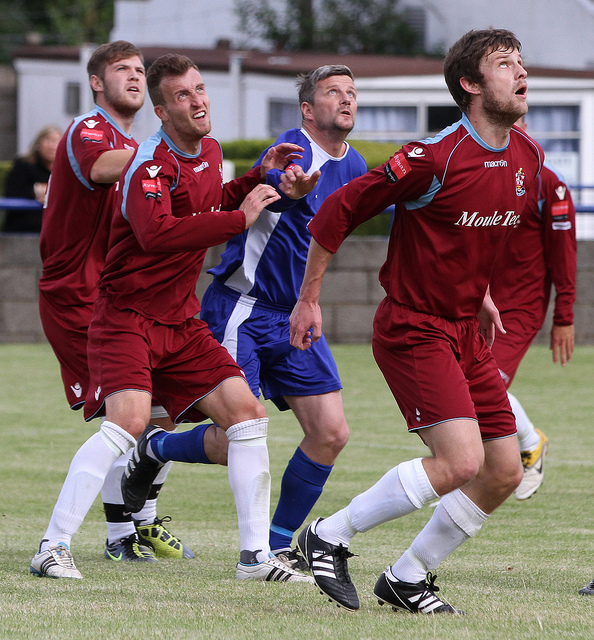Dave surrounded by Brentwood players
