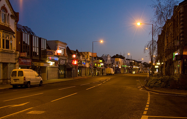 Night Lights & Blues Sky - Sunrise on Ballards Lane