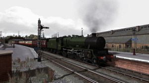 Jubilee 45588 'Kashmir' stands in Stranraer Town station with a short passenger service for Carlisle.