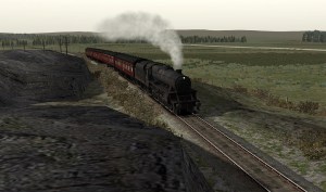 44922 reaches the summit of the 1 in 63 at  Knockishee after departing Glenluce.