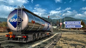 Driving through the Carpathians - waiting for the lights at Ružomberok.