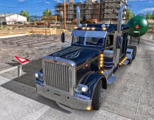 Nightshade in her metallic blue pinstripe colors.   When the man with the truck meets a yield sign... it's the sign that yields ;-)