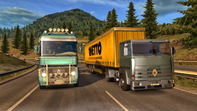 Being passed by an older R series Renault near Strasbourg